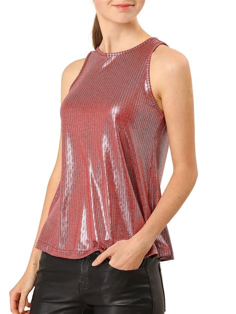 metallic fabric shirts|metallic tank tops for women.